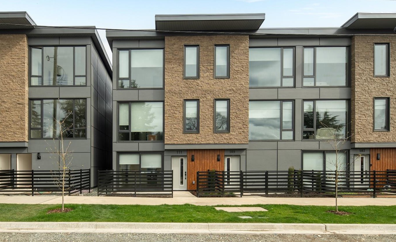 Knotty Pine project: townhome front facade