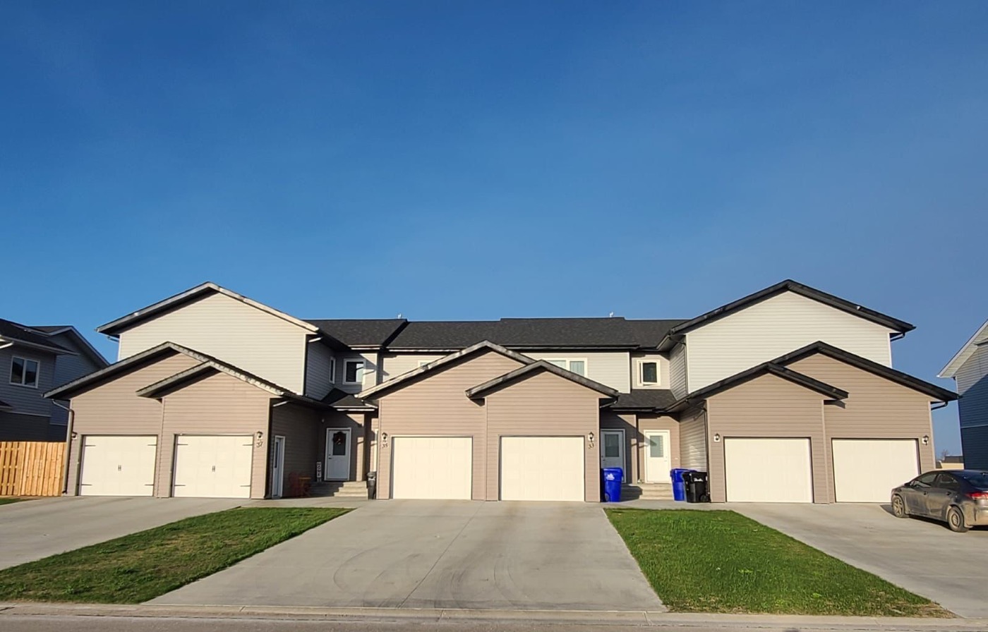 Triplex Collection: beige triplex residential row